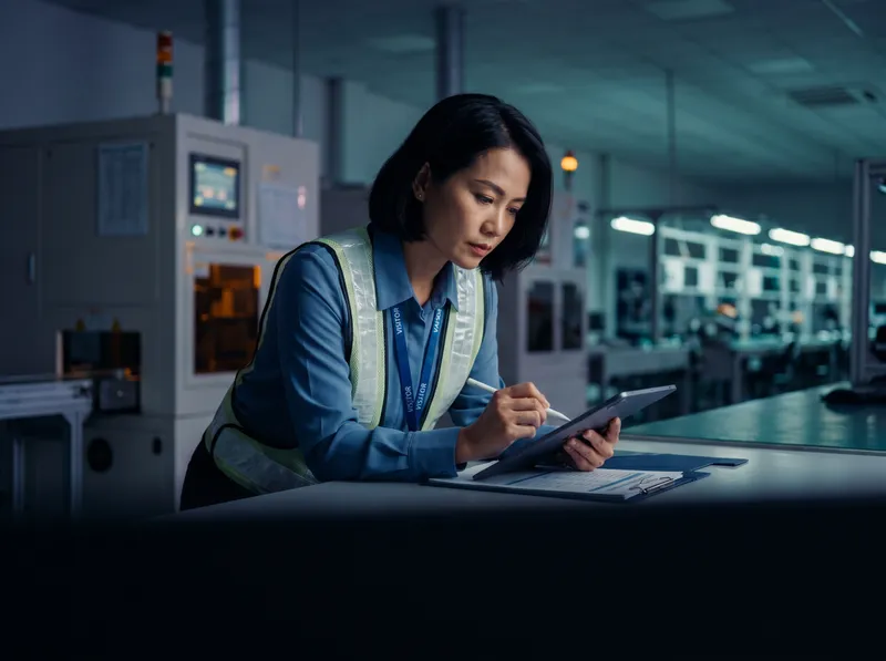 Chuyên gia đánh giá tuân thủ tiêu chuẩn ISO tại nhà máy