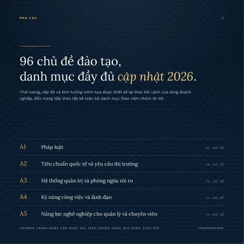 Trang 19/24 · Hồ sơ năng lực TheRightWay 2026
